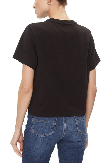 Tommy Hilfiger Jeans Black Recycled Cotton Tops & T-Shirt