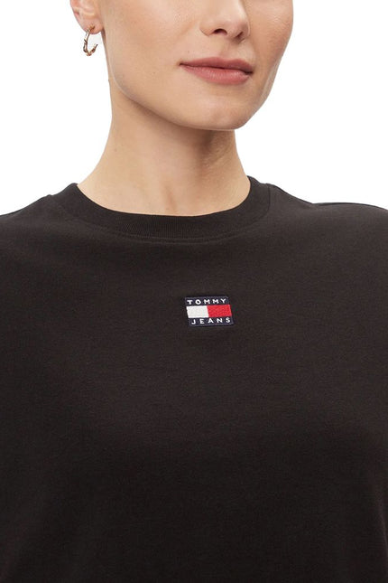 Tommy Hilfiger Jeans Black Recycled Cotton Tops & T-Shirt