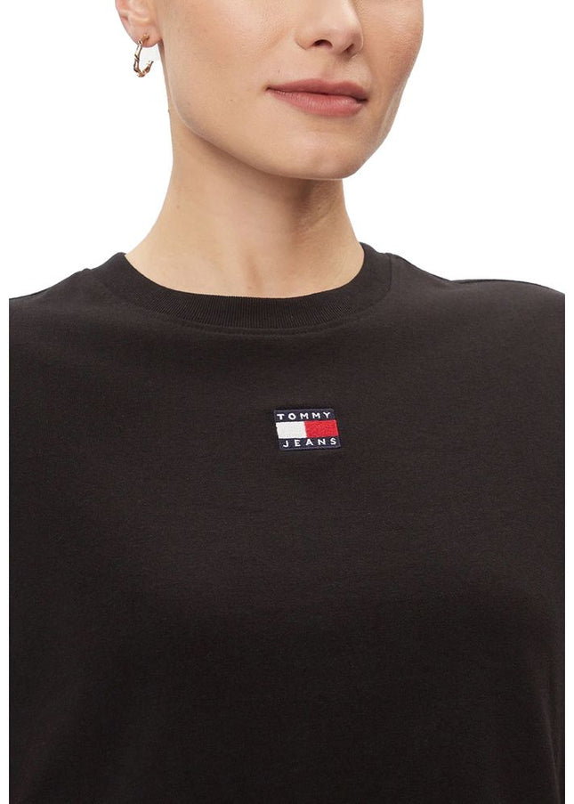 Tommy Hilfiger Jeans Black Recycled Cotton Tops & T-Shirt