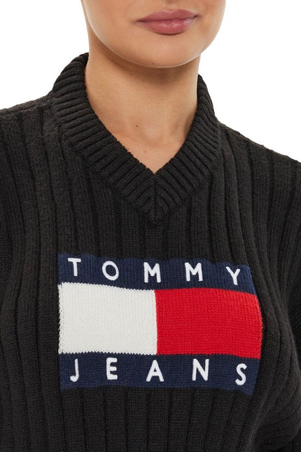 Tommy Hilfiger Jeans Black Recycled Polyester Sweater