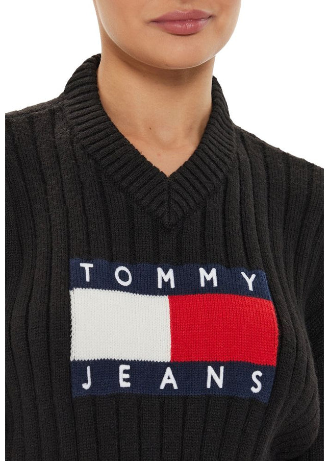 Tommy Hilfiger Jeans Black Recycled Polyester Sweater