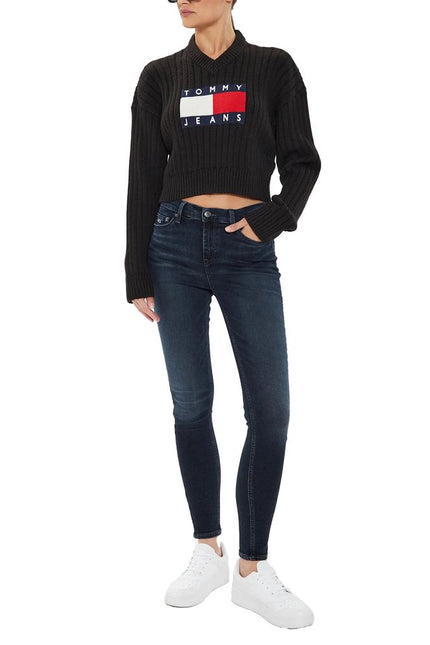 Tommy Hilfiger Jeans Black Recycled Polyester Sweater