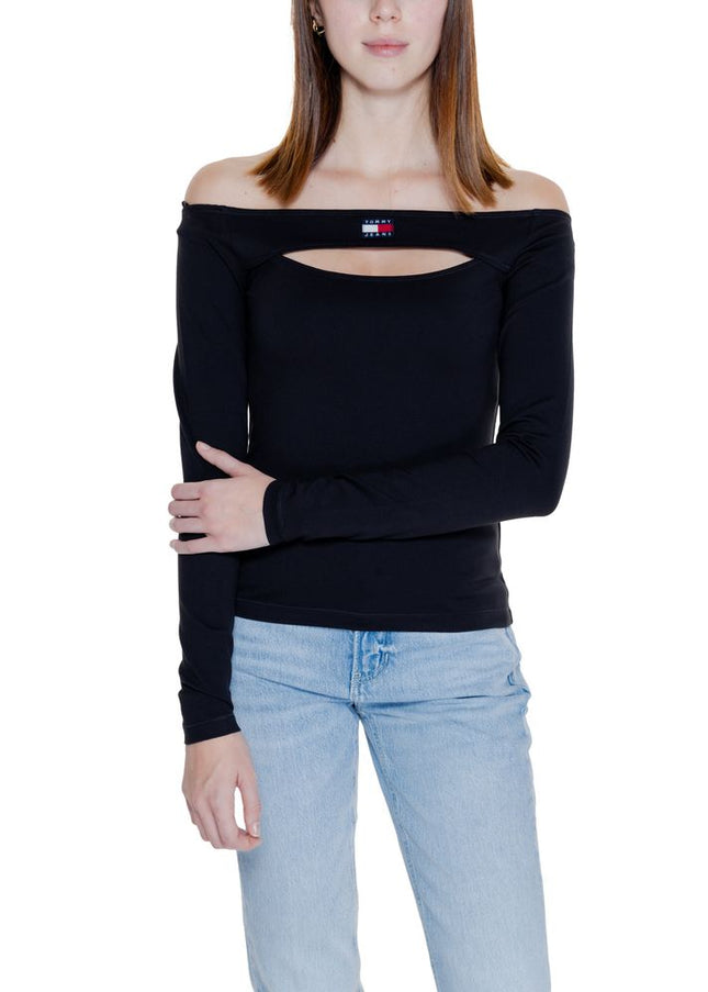 Tommy Hilfiger Jeans Black Sustainable Viscose Tops & T-Shirt