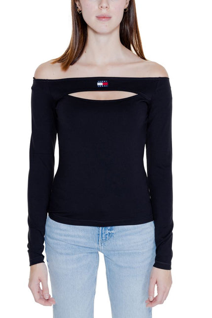 Tommy Hilfiger Jeans Black Sustainable Viscose Tops & T-Shirt