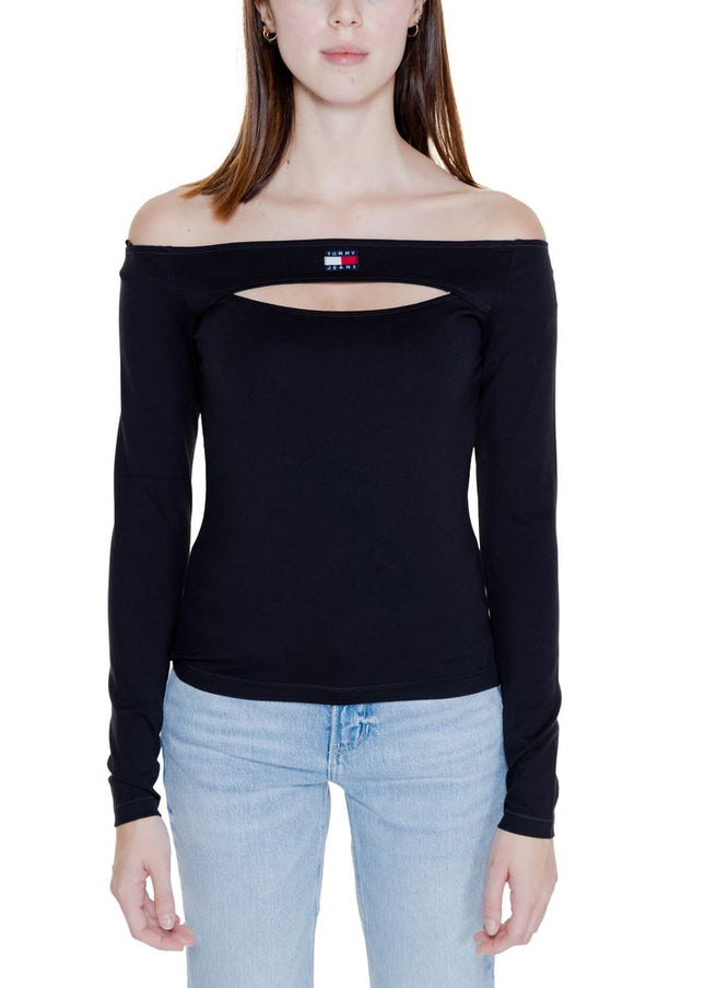 Tommy Hilfiger Jeans Black Sustainable Viscose Tops & T-Shirt