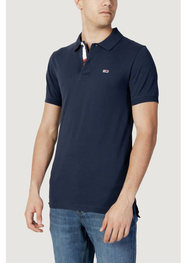 Tommy Hilfiger Jeans Blue Cotton Polo Shirt