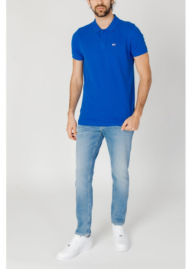 Tommy Hilfiger Jeans Blue Cotton Polo Shirt