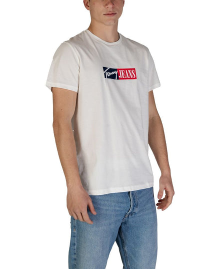 Tommy Hilfiger Jeans Cream Cotton Rigenerato T-Shirt