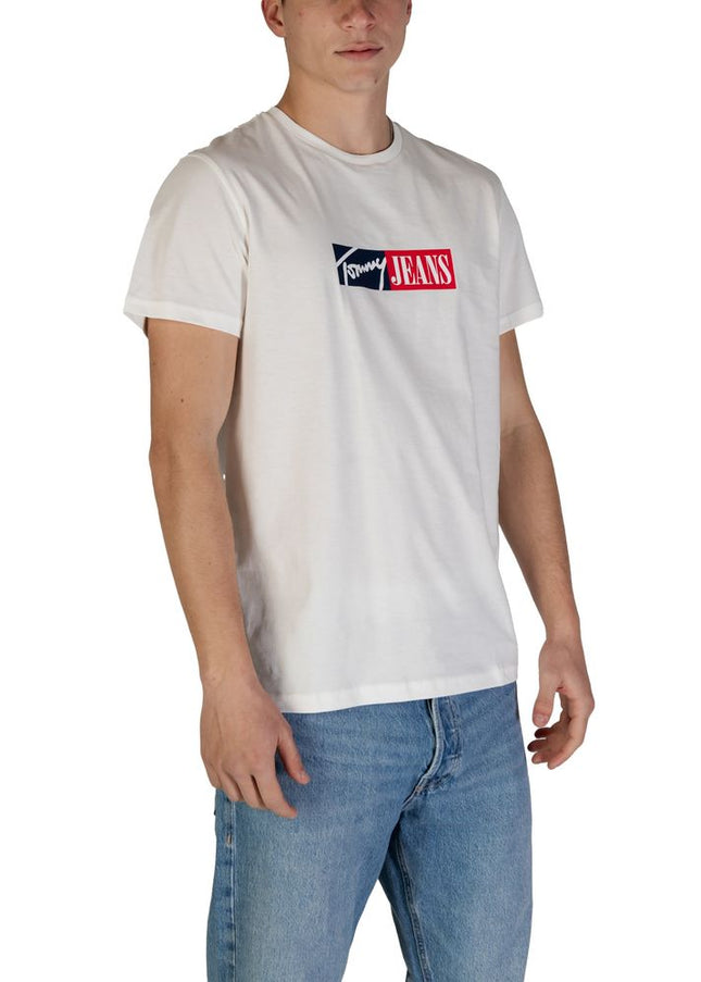 Tommy Hilfiger Jeans Cream Cotton Rigenerato T-Shirt