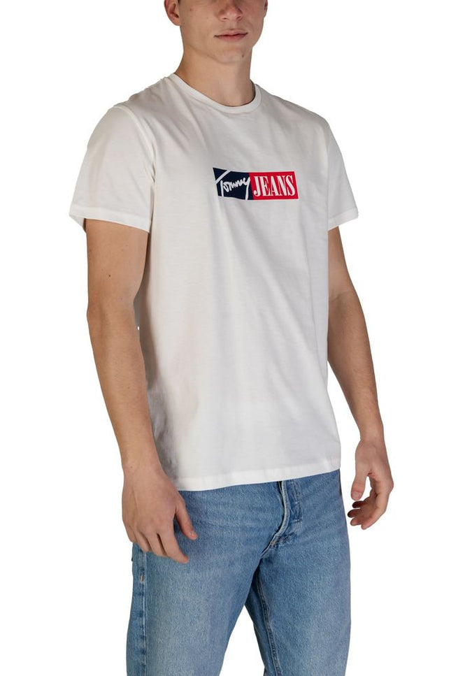 Tommy Hilfiger Jeans Cream Cotton Rigenerato T-Shirt