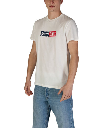 Tommy Hilfiger Jeans Cream Cotton Rigenerato T-Shirt