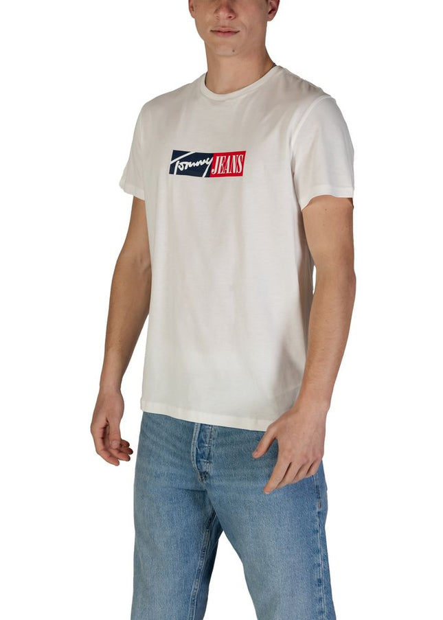 Tommy Hilfiger Jeans Cream Cotton Rigenerato T-Shirt