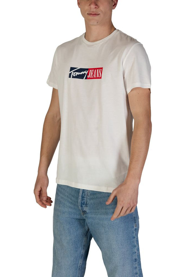 Tommy Hilfiger Jeans Cream Cotton Rigenerato T-Shirt