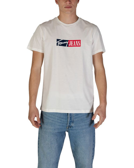 Tommy Hilfiger Jeans Cream Cotton Rigenerato T-Shirt