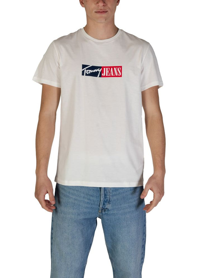 Tommy Hilfiger Jeans Cream Cotton Rigenerato T-Shirt