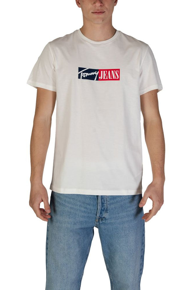 Tommy Hilfiger Jeans Cream Cotton Rigenerato T-Shirt