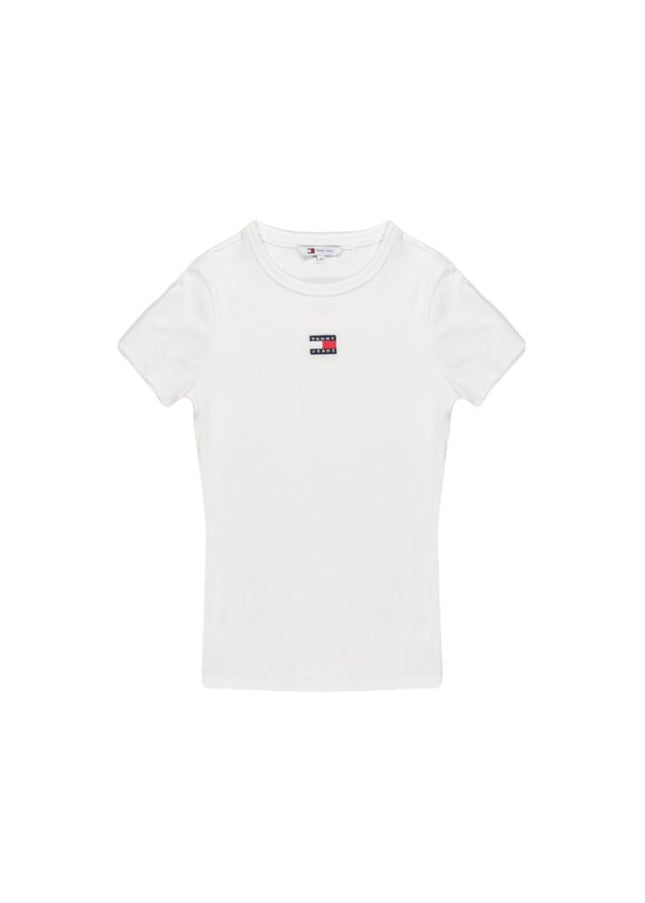 Tommy Hilfiger Jeans Cream Cotton Rigenerato Tops & T-Shirt