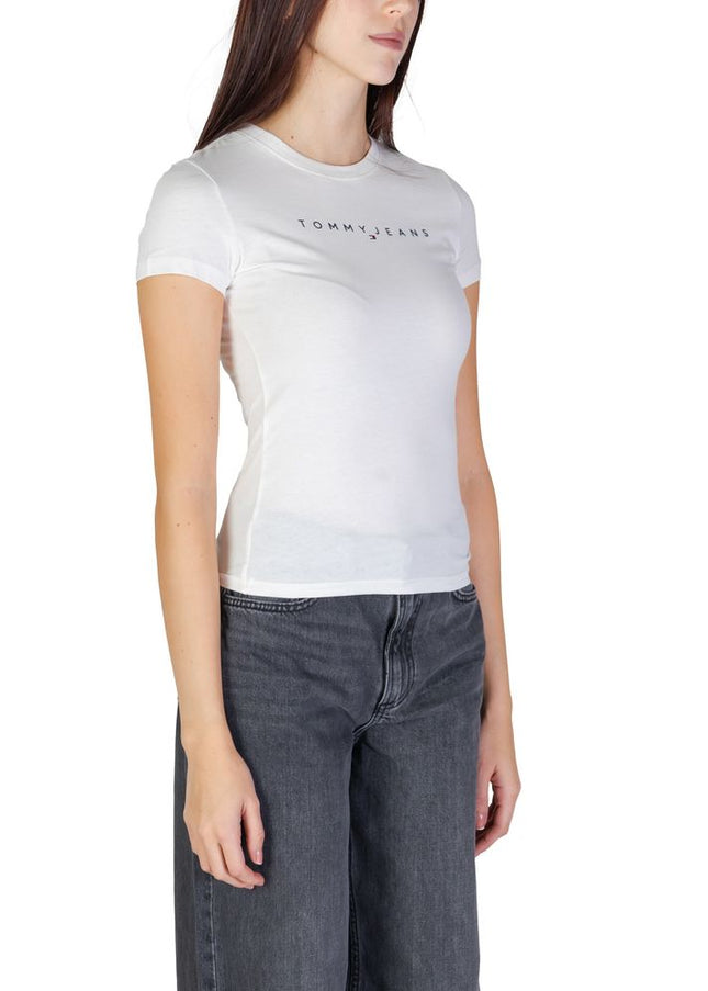 Tommy Hilfiger Jeans Cream Cotton Tops & T-Shirt