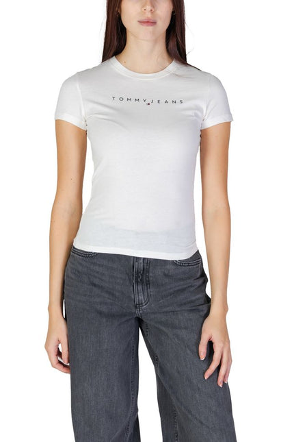 Tommy Hilfiger Jeans Cream Cotton Tops & T-Shirt