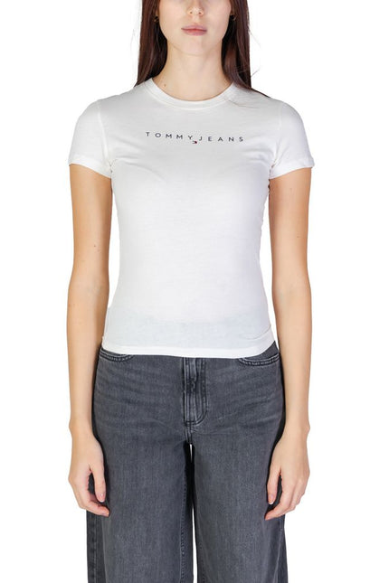 Tommy Hilfiger Jeans Cream Cotton Tops & T-Shirt