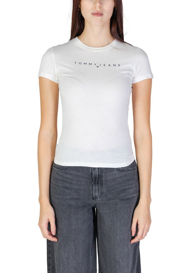 Tommy Hilfiger Jeans Cream Cotton Tops & T-Shirt