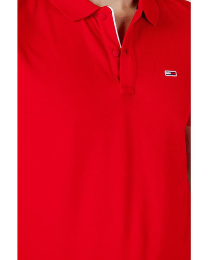 Tommy Hilfiger Jeans Red Cotton Polo Shirt