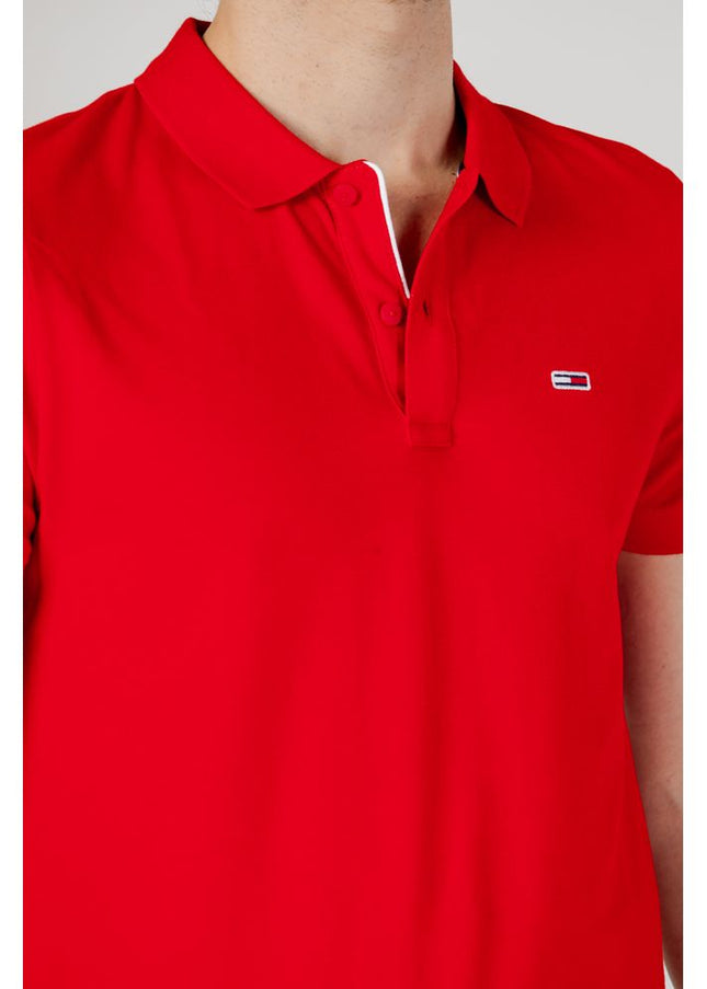 Tommy Hilfiger Jeans Red Cotton Polo Shirt