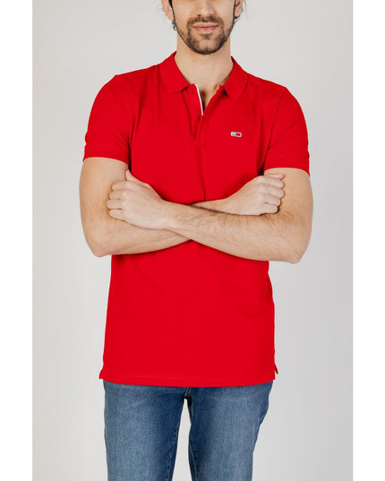 Tommy Hilfiger Jeans Red Cotton Polo Shirt