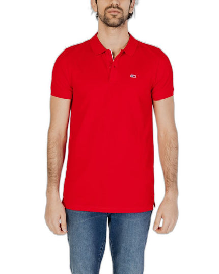 Tommy Hilfiger Jeans Red Cotton Polo Shirt