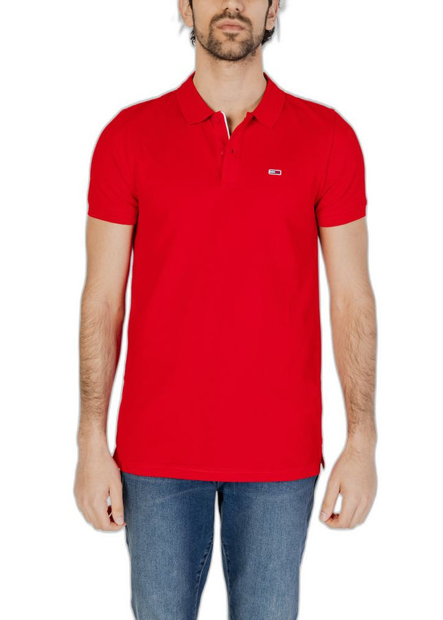 Tommy Hilfiger Jeans Red Cotton Polo Shirt