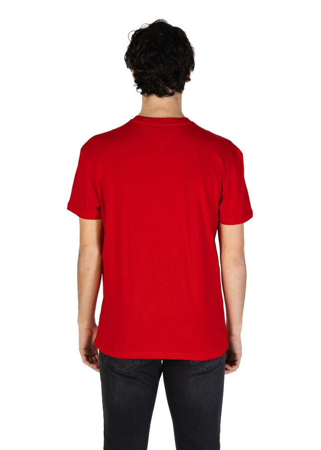 Tommy Hilfiger Jeans Red Cotton Rigenerato T-Shirt