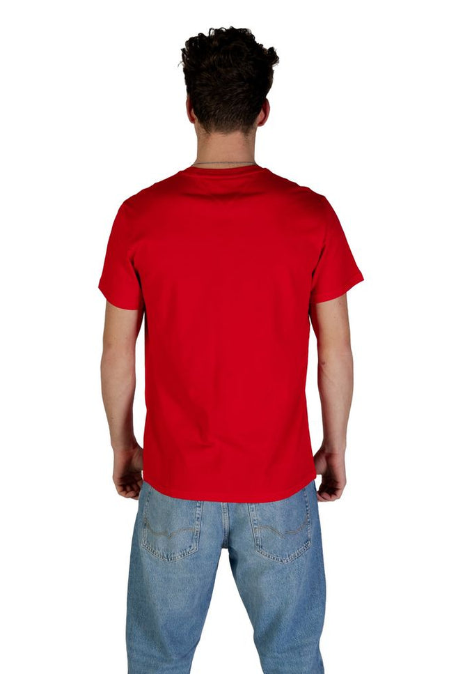 Tommy Hilfiger Jeans Red Cotton Rigenerato T-Shirt