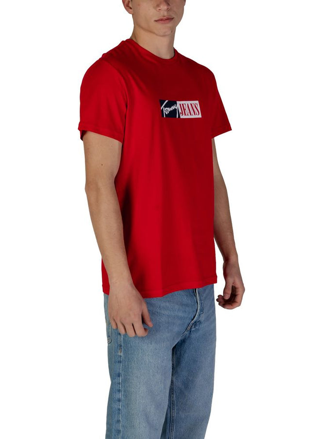 Tommy Hilfiger Jeans Red Cotton Rigenerato T-Shirt