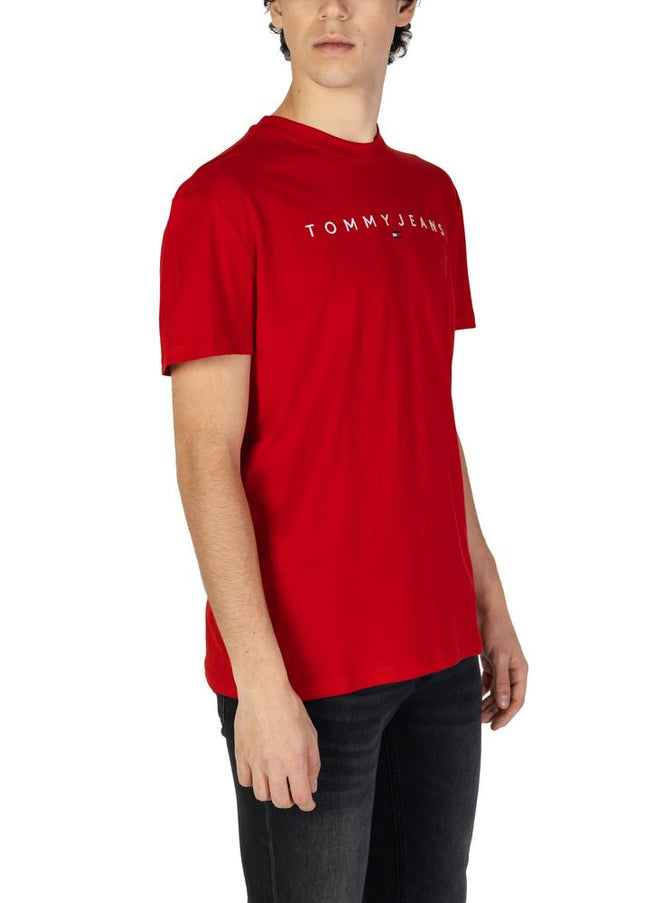 Tommy Hilfiger Jeans Red Cotton Rigenerato T-Shirt