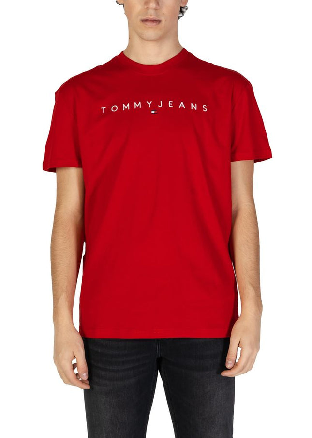 Tommy Hilfiger Jeans Red Cotton Rigenerato T-Shirt