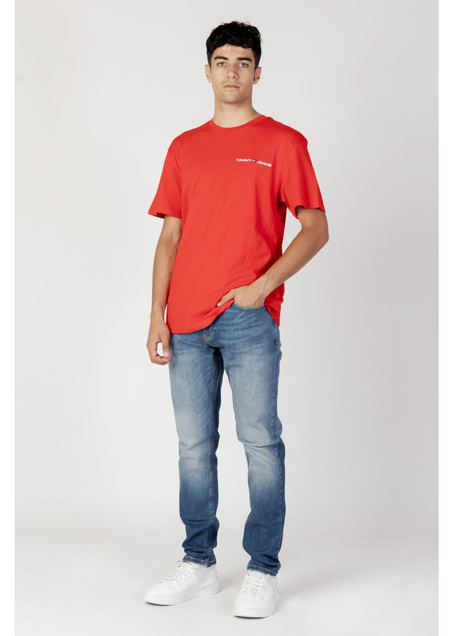 Tommy Hilfiger Jeans Red Cotton T-Shirt