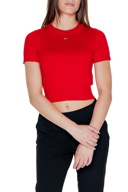 Tommy Hilfiger Jeans Red Organic Cotton Tops & T-Shirt