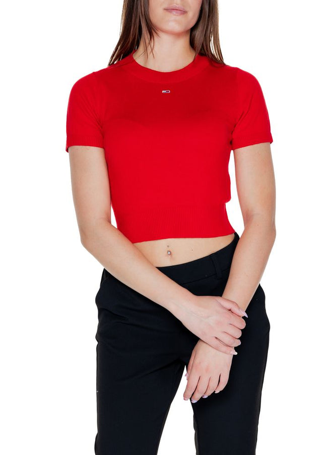 Tommy Hilfiger Jeans Red Organic Cotton Tops & T-Shirt