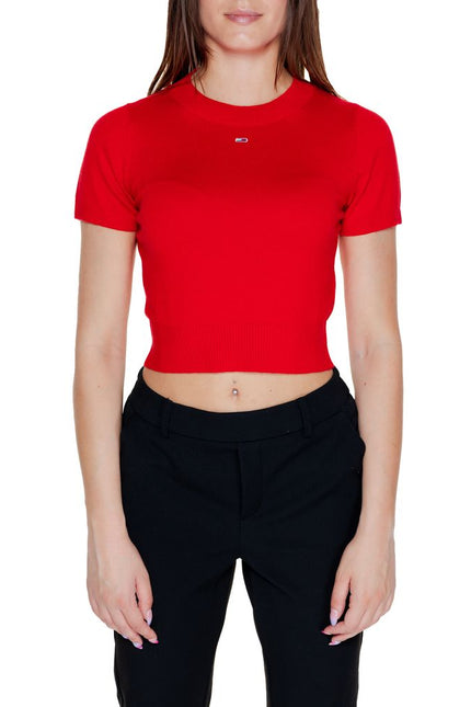 Tommy Hilfiger Jeans Red Organic Cotton Tops & T-Shirt