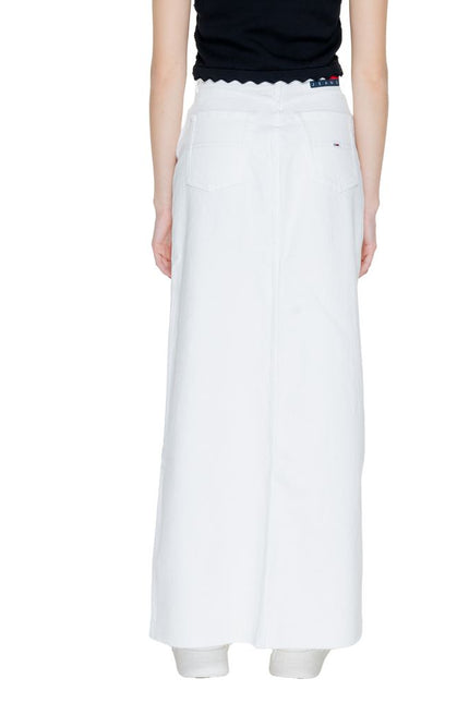 Tommy Hilfiger Jeans White Cotton Rigenerato Skirt