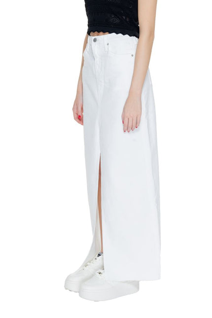 Tommy Hilfiger Jeans White Cotton Rigenerato Skirt