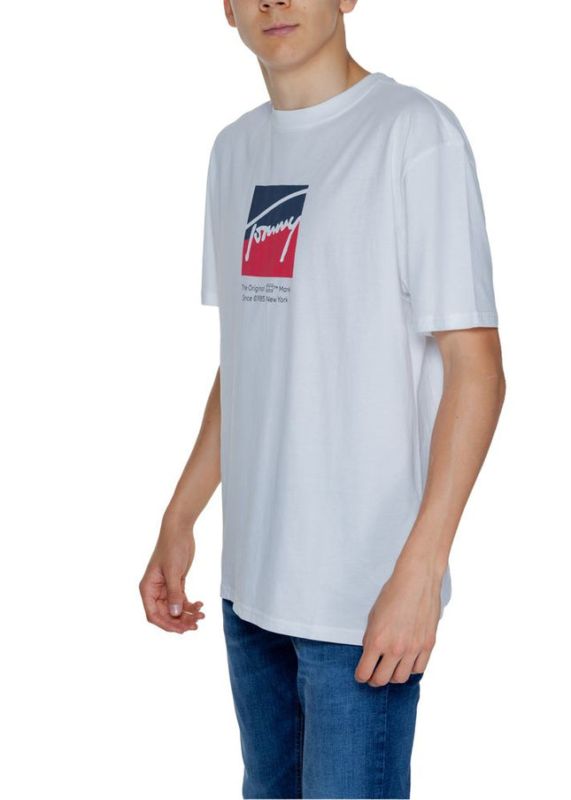 Tommy Hilfiger Jeans White Cotton Rigenerato T-Shirt