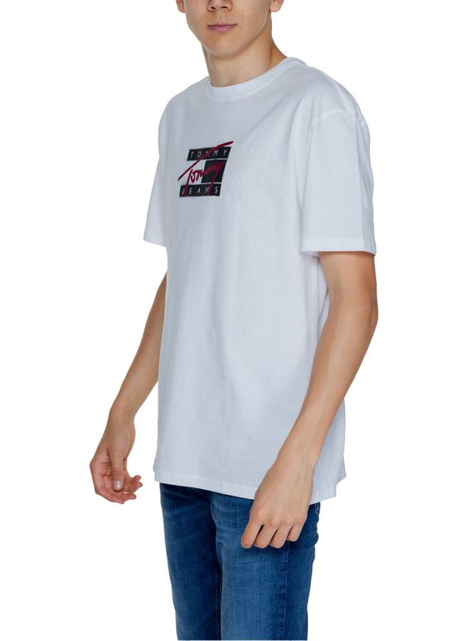 Tommy Hilfiger Jeans White Cotton Rigenerato T-Shirt