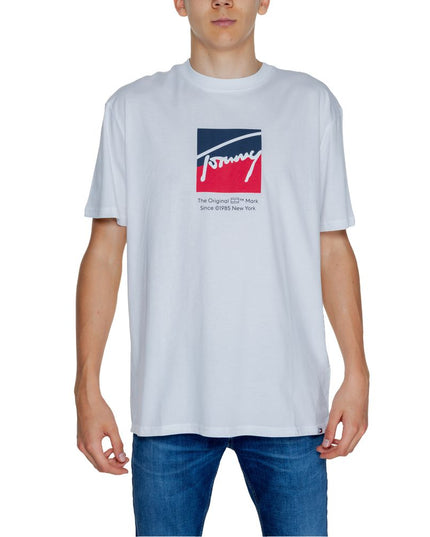 Tommy Hilfiger Jeans White Cotton Rigenerato T-Shirt