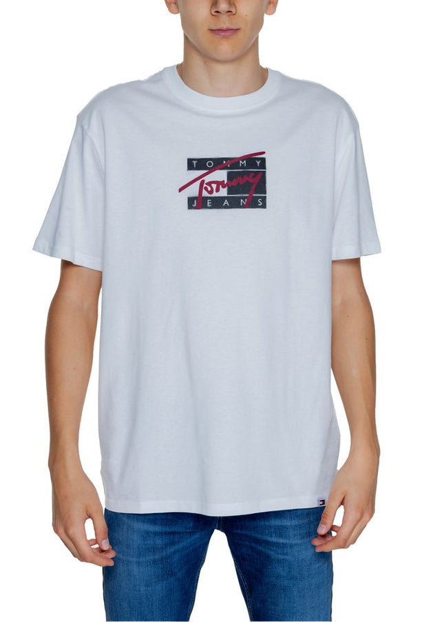 Tommy Hilfiger Jeans White Cotton Rigenerato T-Shirt