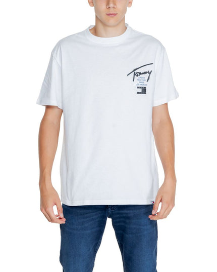 Tommy Hilfiger Jeans White Cotton Rigenerato T-Shirt