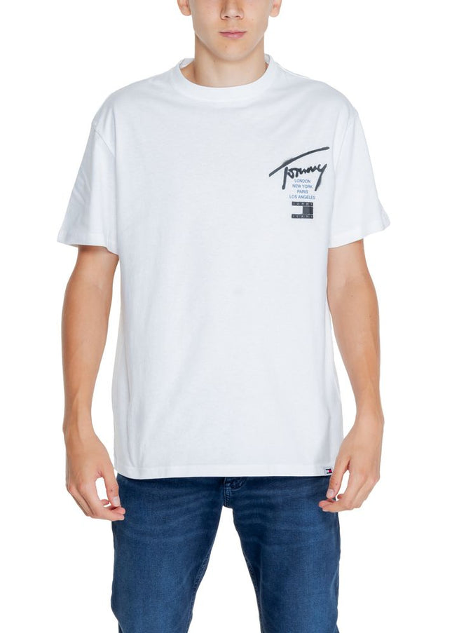 Tommy Hilfiger Jeans White Cotton Rigenerato T-Shirt