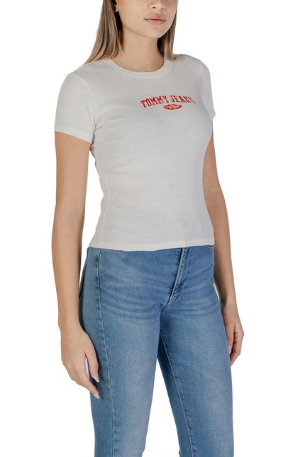 Tommy Hilfiger Jeans White Cotton Tops & T-Shirt