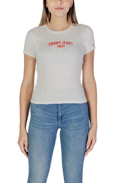 Tommy Hilfiger Jeans White Cotton Tops & T-Shirt