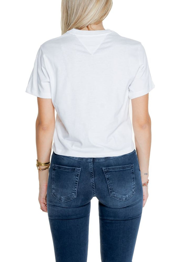 Tommy Hilfiger Jeans White Recycled Cotton Tops & T-Shirt